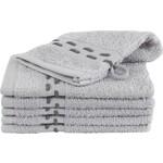 hotelgroothandel.nl 12 Stuks - super voordeel pak - Washandjes - golf jacquard grijs 15x22cm 100% katoen