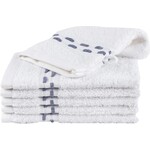 hotelgroothandel.nl 12 Stuks - super voordeel pak Washandjes - golf jacquard wit 15x22cm 100% katoen