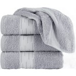 hotelgroothandel.nl 4 Pack Handdoeken - (4 stuks) Essentials 550g. M² 50x100cm grijs - Katoen badstof