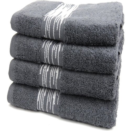 hotelgroothandel.nl 4 Pack Handdoeken - (4 stuks) Essentials 550g. M² 50x100cm antraciet - Katoen badstof