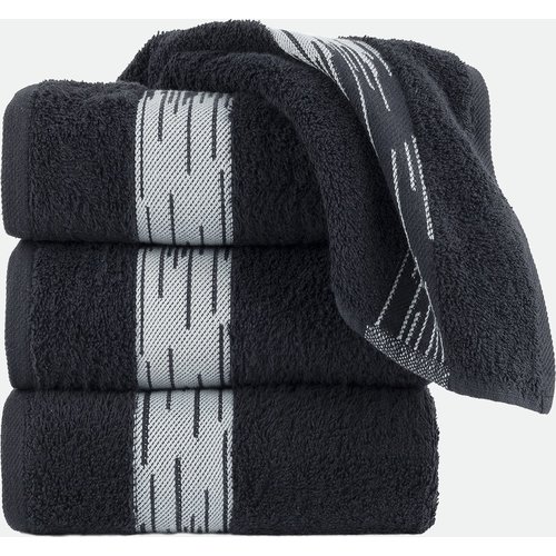 hotelgroothandel.nl 4 Pack Handdoek - (4 stuks) Essentials 550g. M² 50x100cm zwart - Katoen badstof