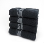 hotelgroothandel.nl 4 Pack Handdoek - (4 stuks) Essentials 550g. M² 50x100cm zwart - Katoen badstof