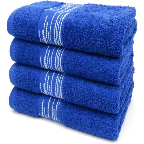 hotelgroothandel.nl 4 Pack Handdoeken - (4 stuks) Essentials 550g. M² 50x100cm blauw - Katoen badstof