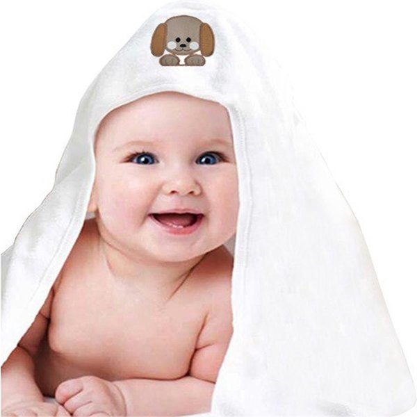 Brandewijn Gelijkenis Mijlpaal Baby Handdoeken wit - puppy -75x75 cm - Badcape met capuchon - 400g.m² 100%  katoen - ultiemslaapcomfort.nl