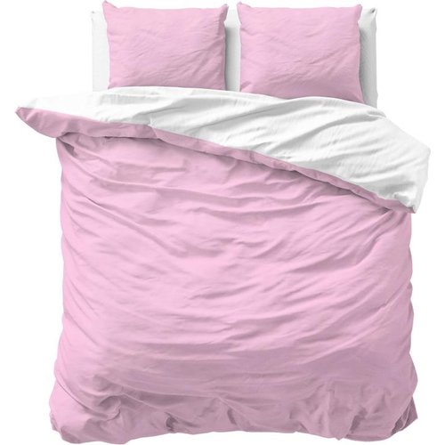 Sleeptime Dekbedovertrek Twin Face Roze/Wit
