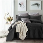 Sleeptime Bedsprei Wave - 260 x 250 + 2 kussenslopen 60x70 - Zwart