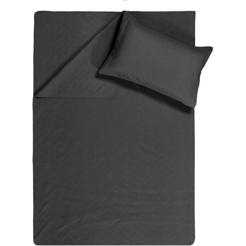 Sleeptime Bedsprei Wave - 260 x 250 + 2 kussenslopen 60x70 - Zwart
