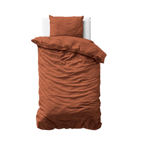 Primaviera DeLuxe Uni Satijn Dekbedovertrek Bruin 140 x 200/220 - 100% Katoen Satijn