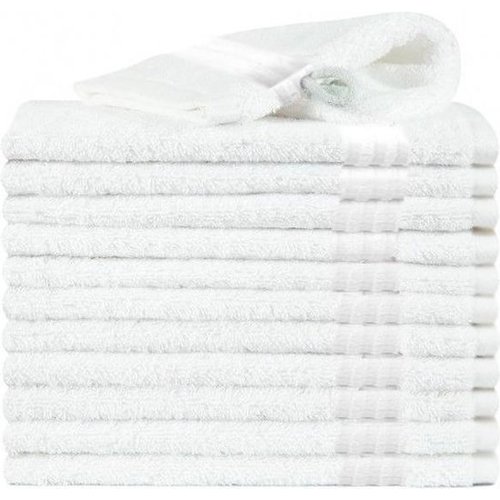 hotelgroothandel.nl 12 Stuks Washandjes Wit - 16x24cm -3CAM 500g.mÂ² - katoen badstof