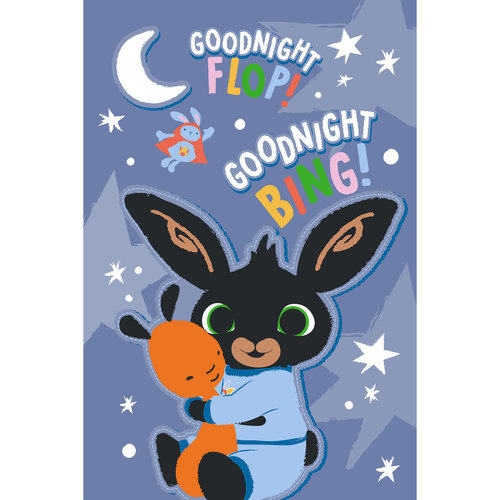 Bing Bunny Fleece Deken, Goodnight - 100 x 150 cm - Polyester
