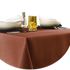 De Witte Lietaer Tafellaken Rond, Terracotta - 100% Polyester