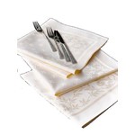 De Witte Lietaer 2 Pack Servetten, Lilium Wit (2x4 st.) - 51 x 51 cm - 100% Damast Katoen