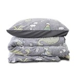 Sleeptime Dekbedovertrek Glow in the dark Dinosaurs Grijs 140 x 220