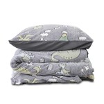 Sleeptime Dekbedovertrek Glow in the dark Dinosaurs Grijs 140 x 220