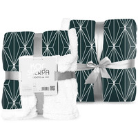Faro Sherpa Fleece Deken Graphic Green - 150 x 200 cm - Polyester