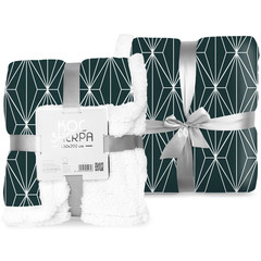 Faro Sherpa Fleece Deken Graphic Green - 150 x 200 cm - Polyester