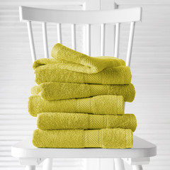 De Witte Lietaer Handdoeken Helene Warm Olive 50 x 100 cm - 6 stuks - Katoen