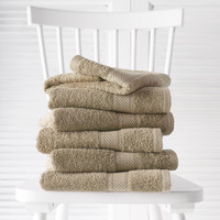 De Witte Lietaer Handdoeken Helene Humus 50 x 100 cm - 6 stuks - Katoen