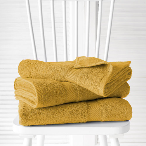 De Witte Lietaer Douchelakens Helene Golden Yellow 70 x 140 cm - 3 stuks - Katoen