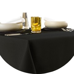 De Witte Lietaer Tafellaken Rond, Gibson Zwart - rond 210 cm - 100% Polyester