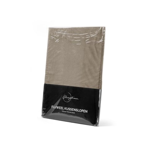 Sleeptime Velvet 2 in 1 kussenslopen Taupe - 2 pack