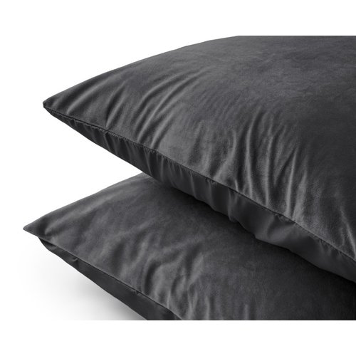 Sleeptime Velvet 2 in 1 kussenslopen Antraciet - 2 pack