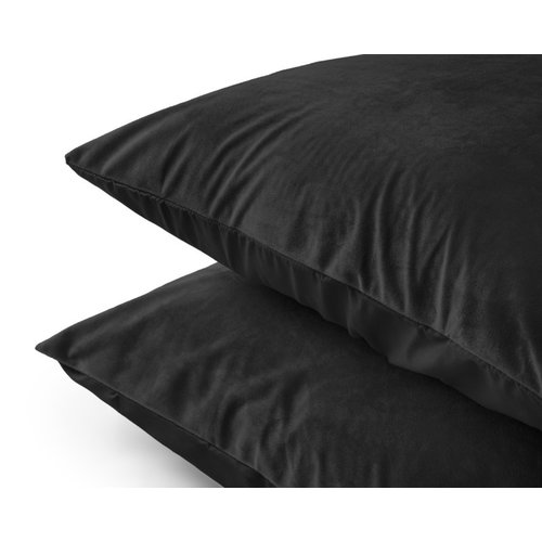 Sleeptime Velvet 2 in 1 kussenslopen Zwart - 2 pack