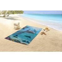 Good morning Strandlaken Will 75x150 poly velours kids nr.5586 blauw