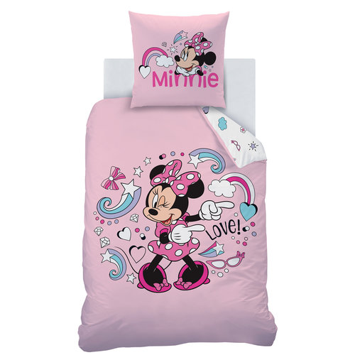 Disney Minnie Mouse Dekbedovertrek Wink - Eenpersoons - 140  x 200 cm - Katoen