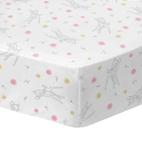 Disney Bambi Hoeslaken Flower - Eenpersoons - 90 x 190/200 cm - Katoen