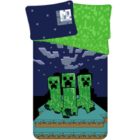 Minecraft Dekbedovertrek Sssleep Tight - (Let op - Met extra grote sloop 70x90cm) - Katoen