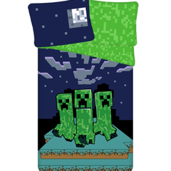Minecraft Dekbedovertrek Sssleep Tight - (Let op - Met extra grote sloop 70x90cm) - Katoen