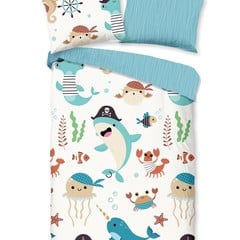 Good morning Dekbedovertrek Seaword kids - nr.30714 multi - 100% Katoen