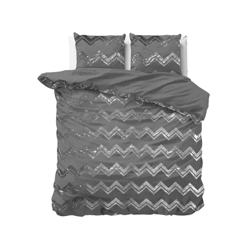 Sleeptime Dekbedovertrek Wave Grijs - 100% Polyester