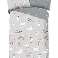 Good morning Dekbedovertrek Cira - flanel kids nr.30989 grijs