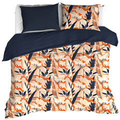 De Witte Lietaer Bettbezug Junglecat Dress Blues Katoen Satijn