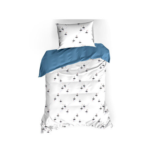 De Witte Lietaer Dekbedovertrek  Hiroshi Blue Horizon - Katoen Perkal