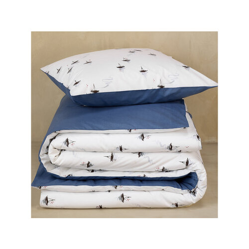 De Witte Lietaer Dekbedovertrek  Hiroshi Blue Horizon - Katoen Perkal