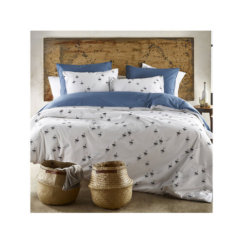 De Witte Lietaer Dekbedovertrek  Hiroshi Blue Horizon - Katoen Perkal