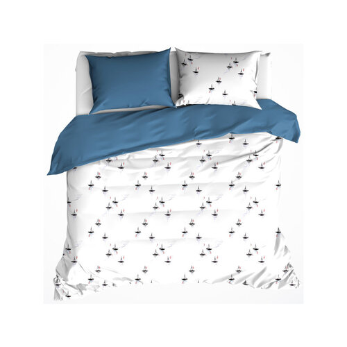 De Witte Lietaer Dekbedovertrek  Hiroshi Blue Horizon - Katoen Perkal