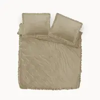Sleeptime Dekbedovertrek Velvet Ruffles Taupe