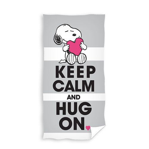 Snoopy Strandlaken, Keep Calm - 70 x 140 cm - Katoen