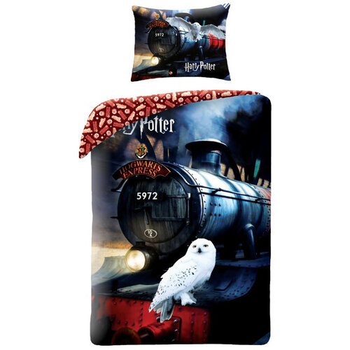 Harry Potter Dekbedovertrek, Hogwarts Express - (Let op - Met extra grote sloop 70x90cm) - Katoen