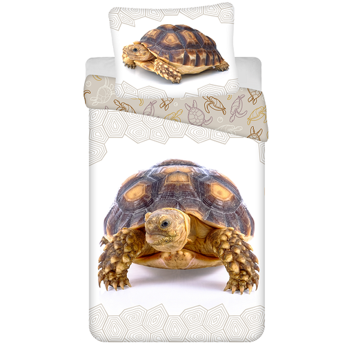 Animal Pictures Dekbedovertrek Schildpad - (Let op - Met extra grote sloop 70x90cm) - Katoen