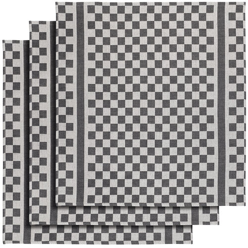 De Witte Lietaer 2 Pack Theedoek Groom-A 2x3 stuks 65 x 70 cm Katoen Zwart