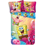 Spongebob Dekbedovertrek Fun - (Let op - Met extra grote sloop 70x90cm) - Multi