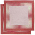 De Witte Lietaer Theedoek Pied de Poule, Rood - 2 stuks - 65 x 65 cm - Katoen