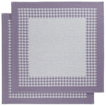 De Witte Lietaer Theedoek Pied de Poule, Lavendel - 2 stuks - 65 x 65 cm - Katoen