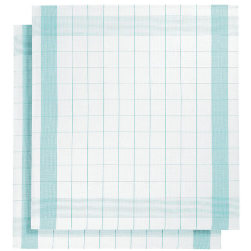 De Witte Lietaer Theedoek Mixte, Aqua - 2 stuks - 65 x 65 cm - Katoen/Linnen