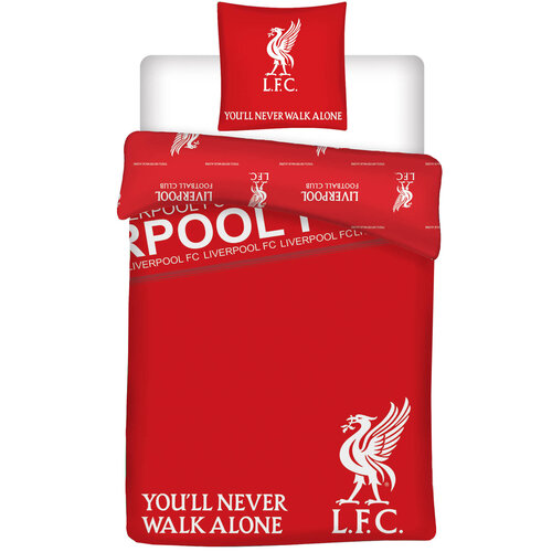 Liverpool FC Dekbedovertrek - Eenpersoons - 140 x 200 cm - Rood